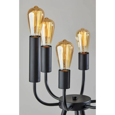 Adesso Rory Floor Lamp Black: Modern Metal Design, ETL Listed, 6 Bulb Capacity, Toggle Switch 4 Adesso Rory Floor Lamp Black: Modern Metal Design, ETL Listed, 6 Bulb Capacity, Toggle Switch - Image 2