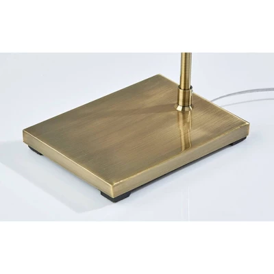 Adesso Zion Floor Lamp Antique Brass: Mid-Century Modern, White Textured Drum Shade, ETL Listed 4 Adesso Zion Floor Lamp Antique Brass: Mid-Century Modern, White Textured Drum Shade, ETL Listed - Image 2