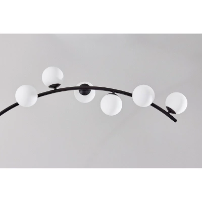 Adesso Ronan Arc Lamp (Includes LED Light Bulb) With Smart Switch Black: ETL Listed, Dimmable Glass Shade, Steel Body 5 Adesso Ronan Arc Lamp (Includes LED Light Bulb) With Smart Switch Black: ETL Listed, Dimmable Glass Shade, Steel Body - Image 3