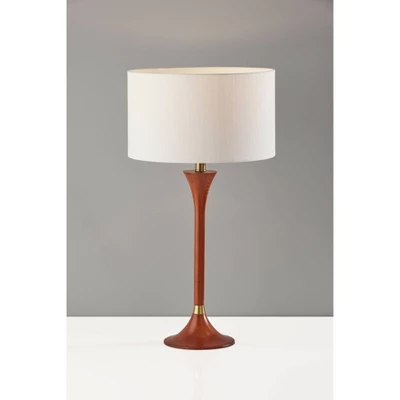 Rebecca Table Lamp Walnut Rubberwood With Antique Brass Accent - Adesso 6 Rebecca Table Lamp Walnut Rubberwood With Antique Brass Accent - Adesso - Image 4