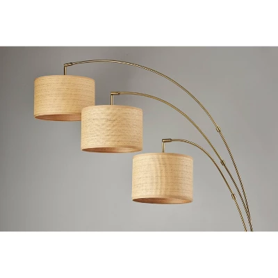 Bowery 3 Arm Arc Lamp Antique Brass - Adesso 5 Bowery 3 Arm Arc Lamp Antique Brass - Adesso - Image 3