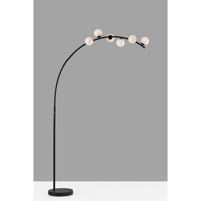 Adesso Ronan Arc Lamp (Includes LED Light Bulb) With Smart Switch Black: ETL Listed, Dimmable Glass Shade, Steel Body 6 Adesso Ronan Arc Lamp (Includes LED Light Bulb) With Smart Switch Black: ETL Listed, Dimmable Glass Shade, Steel Body - Image 4