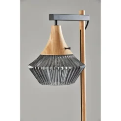 Elsie Natural Wood Floor Lamp Black - Adesso