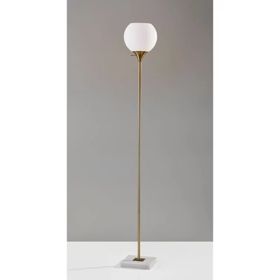 71" 3-way Fiona Torchiere Brass - Adesso 3 71" 3-way Fiona Torchiere Brass - Adesso