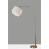 Adesso Brinkley Arc Lamp Brass: ETL Listed, 73.5" Height, 45" Depth, Cotton Drum Shade 1 Adesso Brinkley Arc Lamp Brass: ETL Listed, 73.5" Height, 45" Depth, Cotton Drum Shade -Adesso GUEST 9e465d41 d142 407c a1e0 a33327aadadc
