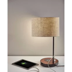 19.5" Oliver Charge Table Lamp Black - Adesso -Adesso GUEST a06b5016 b501 48c2 9405 f787c6c6eb0d