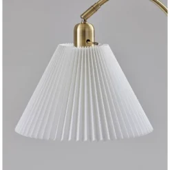 Adesso Delaney Table Lamp Antique Brass: ETL Listed, Metal Body, Polyester Drum Shade, No Assembly Required