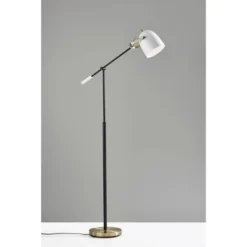 Casey Floor Lamp Black/White/Brass - Adesso