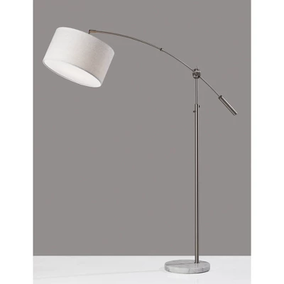 Adler Arc Lamp Brushed Steel - Adesso 3 Adler Arc Lamp Brushed Steel - Adesso