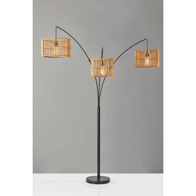 82" Cabana Collection 3-Arm Arc Lamp Black - Adesso 6 82" Cabana Collection 3-Arm Arc Lamp Black - Adesso - Image 4