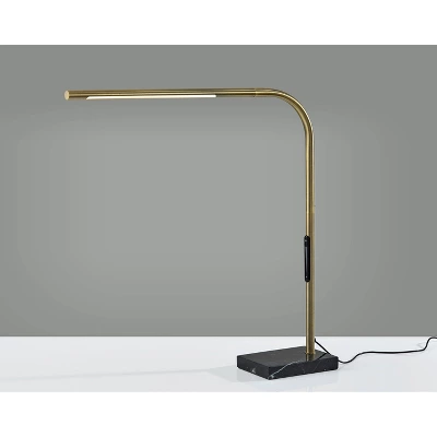 Adesso Cullen Desk Lamp: Marble Base, ETL Listed, Touch Sensor, 24" Metal Cylinder Shade 5 Adesso Cullen Desk Lamp: Marble Base, ETL Listed, Touch Sensor, 24" Metal Cylinder Shade - Image 3