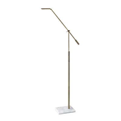 LED Vera Floor Lamp Antique Brass (Includes LED Light Bulb) - Adesso 4 LED Vera Floor Lamp Antique Brass (Includes LED Light Bulb) - Adesso - Image 2