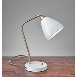 16" X 21" Chelsea Desk Lamp White - Adesso