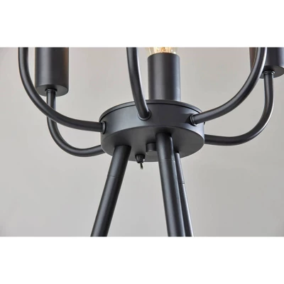 Adesso Rory Floor Lamp Black: Modern Metal Design, ETL Listed, 6 Bulb Capacity, Toggle Switch 5 Adesso Rory Floor Lamp Black: Modern Metal Design, ETL Listed, 6 Bulb Capacity, Toggle Switch - Image 3