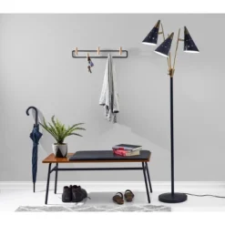 66" Nadine 3-Arm Floor Lamp Black - Adesso -Adesso GUEST bdff81b5 6a7d 4384 a67e 72ca06fd8199