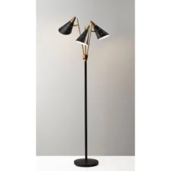 66" Nadine 3-Arm Floor Lamp Black - Adesso -Adesso GUEST c0b4c631 c665 4eda 8246 e9ec5ffd9bb4
