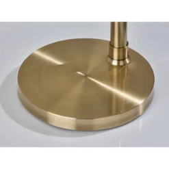 Adesso Barton Arc Lamp Antique Brass: Oatmeal Linen Shade, ETL Listed, 75.5" Height -Adesso GUEST c8466f7e d76e 4ffc bfc3 67fafa97d668