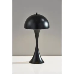Adesso Lennon Table Lamp Black: Metal Dome Shade, Touch Sensor, ETL Listed, 19.5" Height