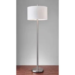 Adesso 32 Boulevard Floor Lamp Silver/White - Adesso