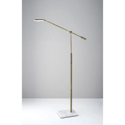 LED Vera Floor Lamp Antique Brass (Includes LED Light Bulb) - Adesso 5 LED Vera Floor Lamp Antique Brass (Includes LED Light Bulb) - Adesso - Image 3