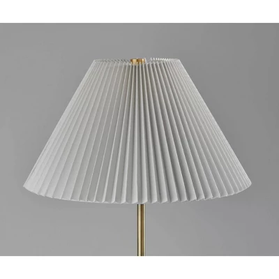 Adesso Jeremy Floor Lamp Antique Brass: Linen Shade, 3-Way Switch, Metal Body, UL Listed 4 Adesso Jeremy Floor Lamp Antique Brass: Linen Shade, 3-Way Switch, Metal Body, UL Listed - Image 2