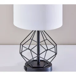 Adesso Chiara 2 Piece Bonus Pack Black: Contemporary Metal Cage Base, White Drum Shades, ETL Listed, No Assembly Required -Adesso GUEST d9de9275 938f 4d15 941d f9d1560622b9