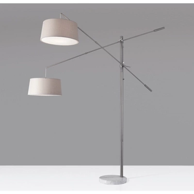 78" Manhattan Two Arm Arc Lamp Steel - Adesso 5 78" Manhattan Two Arm Arc Lamp Steel - Adesso - Image 3