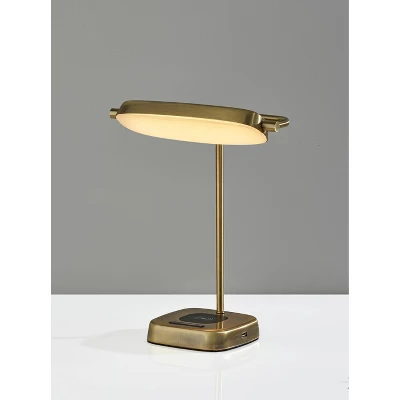 Radley Charge Desk Lamp With Smart Switch Antique Brass (Includes LED Light Bulb) - Adesso 4 Radley Charge Desk Lamp With Smart Switch Antique Brass (Includes LED Light Bulb) - Adesso - Image 2