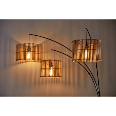 82" Cabana Collection 3-Arm Arc Lamp Black - Adesso 9 82" Cabana Collection 3-Arm Arc Lamp Black - Adesso - Image 7