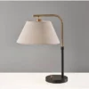 Adesso Fletcher Table Lamp Black: Mid-Century Modern, Brass Finish, Off-White Drum Shade, ETL Listed -Adesso GUEST e1ccbb51 4cd1 42d9 baba 59ad7adb5b16