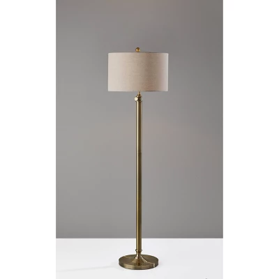 Barton Floor Lamp Antique Brass - Adesso 3 Barton Floor Lamp Antique Brass - Adesso