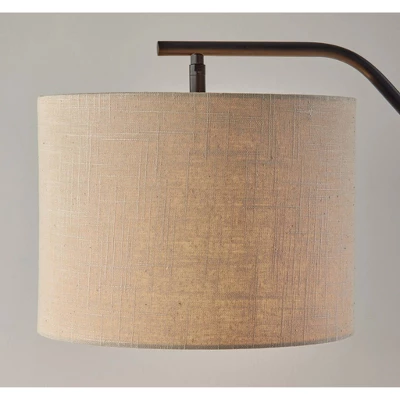 Adesso Milo Floor Lamp Black: Modern Arched Design With Linen Shade, UL Listed, Rotary Dimmer Switch 4 Adesso Milo Floor Lamp Black: Modern Arched Design With Linen Shade, UL Listed, Rotary Dimmer Switch - Image 2