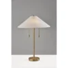Adesso Claremont Table Lamp Antique Brass: Off-White Linen Shade, Dual Pull Chain, ETL Listed -Adesso GUEST ea881924 3197 43f1 b080 4fc1cd191fa1