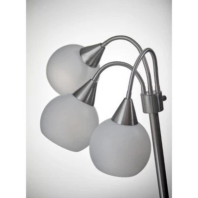 65.5" Phillip 3-Arm Floor Lamp Steel - Adesso 5 65.5" Phillip 3-Arm Floor Lamp Steel - Adesso - Image 3
