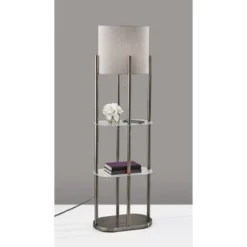 Norman Shelf Floor Lamp Silver - Adesso