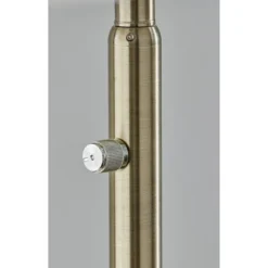 Adesso Hayes Floor Lamp Antique Brass: ETL Listed, Linen Drum Shade, Metal Body, Rotary Switch -Adesso GUEST f5ffcc0d 437c 45d3 b071 01700139fd86