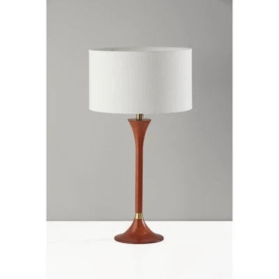 Rebecca Table Lamp Walnut Rubberwood With Antique Brass Accent - Adesso 7 Rebecca Table Lamp Walnut Rubberwood With Antique Brass Accent - Adesso - Image 5