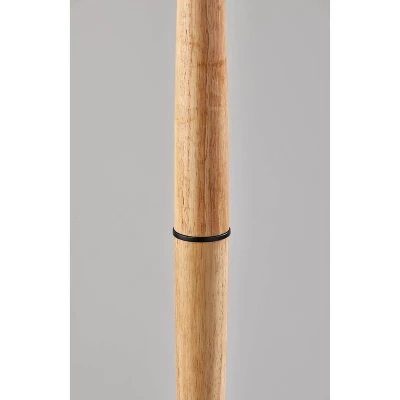 Cayman Natural Wood Floor Lamp Black - Adesso 5 Cayman Natural Wood Floor Lamp Black - Adesso - Image 3