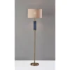 Glass Delilah Floor Lamp Antique Brass/Blue - Adesso -Adesso GUEST ff6c42d8 e5ee 4fa7 bccd 5c36d66e8044